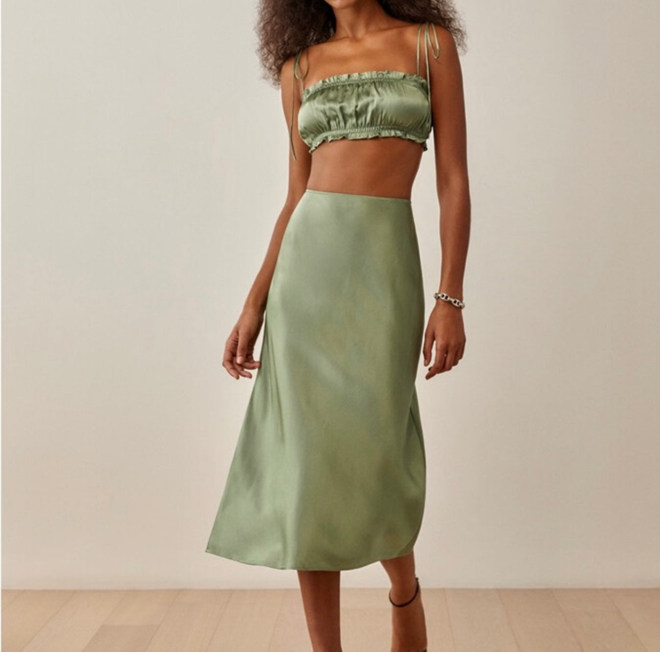 J CREW satin slip skirt